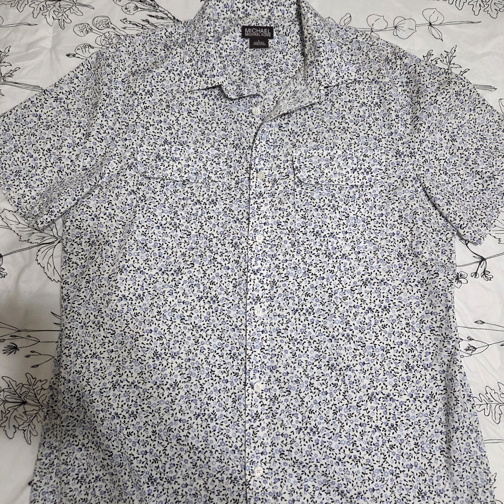 Michael Kors Blue Floral Men's Shirt